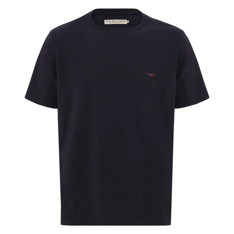 RM Williams Parson T-Shirt Navy/Chestnut